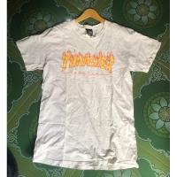 ราคา Putih Thrasher เปลวไฟเสื้อยืดสีขาว (29465280030)