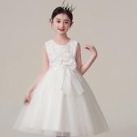 ราคา (พร้อมส่ง) ชุดราตรีเด็กผู้หญิงสีขาว เดรสออกงาน ชุดกระโปรงเจ้าหญิง (16399322345)