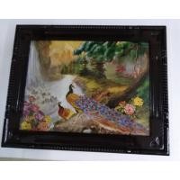 ราคา ภาพแขวนเสริมฮวงจุ้ย กรอบรูปติดผนัง กรอบรูปไม้สัก สีไม้โอ๊ค ภาพนกยูงคู่ ขนาด 46 X 58 ซม (2036004794)