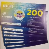 ราคา Sealife Bangkok 4d cinema ซีไลฟ์ บัตรส่วนลด200 บาท บัตรส่วนลดอาหาร (2393609300)