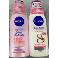 ราคา นีเวีย โลชั่น NIVEA Dewy Sakura White lotion 200 ml.และ Nivea Extra Bright Radiant & Smooth Lotion 150 ml. (4887104992)