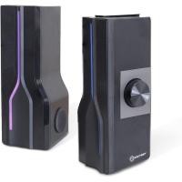 ราคา Desktop USB Powered 2-in-1 Soundbar Stereo Speaker, RGB LED Light (52054035994)
