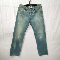 ราคา กางเกงยีนส์ลีวาย501ป้ายหนังกรีดเซอของแท้มือสอง00424 (27053162784)