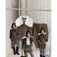 ราคา Set 2 pcs เสื้อยีนส์บุขนกันหนาวทั้งตัว +กระโปรงบุขน#S25444 (57453178511)