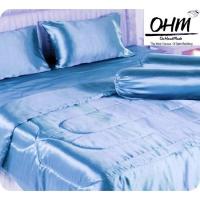 ราคา OHM ผ้าปูที่นอน ผ้าเครปซาติน 220 เส้น ขนาด 6 ฟุต 5 ชิ้น (สีฟ้าอมเขียว) (904880237)