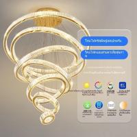 ราคา โคมไฟระย้าคริสตัลสำหรับวิลล่า โคมไฟห้องนั่งเล่น โคมไฟระย้าร้านอาหาร โคมไฟระย้าคริสตัลหรูหรา ไฟบันได โคมไฟระย้าขายส่ง (41764348570)