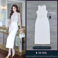 ราคา ❥ XS-L เดรสยาวสีขาว ตัดต่อลูกไม้สุดหรู งานป้าย Arisara ชุดทำงานสวยๆ เดรสสีขาว ชุดเดรสยาว (43054579867)