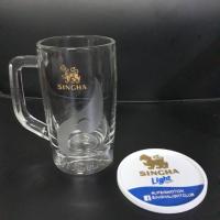 ราคา แก้วเบียร์สิงห์+ที่รองแก้วอย่างดี (1829511718)
