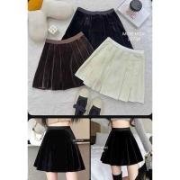 ราคา กระโปรงสั้น ทรงเทนนิส ผ้ากำมะหยี่ จีบรอบตัว งานมีซิปข้าง พร้อมซับในกางเกงเนื้อผ้าหนา งานมีน้ำหนัก (29528427477)