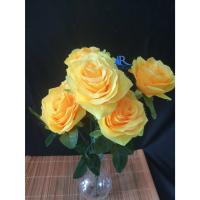 ราคา New ดอกกุหลาบแบบช่อ (สีเหลือง) ช่อละ 7 ดอก กุหลาบปลอม ดอกไม้ประดิษฐ์ ทำจากผ้า สีสันสดใส สวยงาม (22141540272)