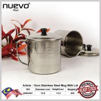 ราคา NUEVO สไตล์แก้วสแตนเลสขนาด 12 ซม.พร้อมฝาปิดถ้วยฉนวนแก้วเคลือบกะรัต (54654012873)