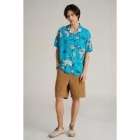 ราคา Mc jeans เสื้อเชิ้ต Unisex เสื้อฮาวายแขนสั้น สีฟ้าเข้ม พิมพ์ลาย MSSZ270 (27425112597)