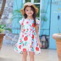 ราคา Chelsee ชุดเดรสกระโปรง คอเหลี่ยม แขนตุ๊กตา ลายดอกไม้ ผ้า 100%Cotton เด็กผู้หญิง อายุ 1.5-10 ปี เสื้อผ้าเด็ก รุ่น 238157 (29080139428)