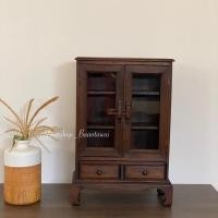 ราคา ตู้ยาโบราณ ตู้ไม้สัก แต่งบ้าน เก็บของกระจุกกระจิก (20670551096)