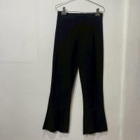 ราคา กางเกงขายาวสีดำแต่งลูกไม้ที่ปลายขา กางเกงทำงาน (46951223121)