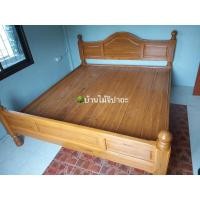 ราคา เตียงไม้สักบานทึบ ขนาด 6 ฟุต เตียงไม้สักราคาโรงงาน (17951430881)