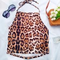 ราคา เสื้อครอปผูกคอลายเสือ เสื้อสายเดี่ยวผูกคอลายเสือเซ็กซี่ (9883804050)