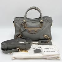 ราคา Used Balenciaga Small City Metallic Edge Y.2017 Gris Acier (9229939954)