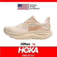 ราคา รองเท้าวิ่ง Hoka One Clifton 10 สีเบจ สำหรับผู้ใหญ่ IBF3 (56204524711)