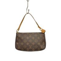 ราคา LOUIS VUITTON Pouch 1) Pochette Accessoir_Monogram Canvas_BRW PVC Brown Leather Hibiware Direct from Japan Secondhand (47554031120)