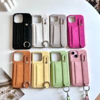 ราคา (i15)พร้อมส่งในไทย 8สี PC444 เคสหนังใส่บัตร 2 ชั้น มีสายคล้อง เคสไอโฟน เคสสีมินิมอล สำหรับ IPHONE รุ่น i11-15Promax (25351757172)