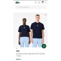 ราคา LACOSTE NEW UNISEX SIGNATURE PRINT TSHIRTเสื้อยืดของแท้ แพคเก็จห้าง (29759078491)