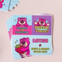 ราคา [Daiso Korea] Bear Character Design Wrapping Deco Sticker Set 4 แผ่น / Toy Story,Lotso (44215350187)