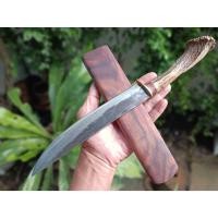 ราคา มีดพก มีดแคมป์ Pocket camp knife มีดเดินป่า มีดซุย โบวี่ ใบ 8.2” เหล็กบาร์เลื่อย ตีร้อน ด้ามเหง้าเขากวาง การ์ดทองเหลือง (25150231478)