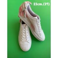 ราคา รองเท้าสลิปออนหนังเรียบแบรนด์“พูม่า”แท้ สีทูโทน(ขาว-ชมพู) มือสอง (54903558211)