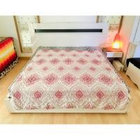 ราคา ผ้าห่ม หรือผ้าปูรองนอน/โซฟา ขนาด 5.5-6ฟุต สีครีมลายวินเทจสีชมพู ยี่ห้อ Hue Plus (สภาพใหม่) มือสองสภาพดี เกาหลีแท้ (24204494754)
