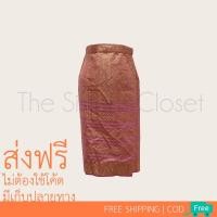 ราคา [ส่งฟรี] กระโปรงชุดไทย กระโปรงผ้าไทย ผ้าถุงชุดไทย สีชมพู มือสอง (2722801105)