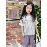 ราคา เสื้อยืดแขนสั้นสำหรับเด็กผู้หญิง ลายหวานชุดสองชิ้น แบบเจ้าหญิง สวมใส่ง่ายในฤดูร้อน (26092874809)