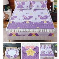 ราคา ผ้าปูที่นอนเสริมใยหนานุ่ม ( มีชายระบายน่ารักสุดๆ )มี3ขนาด พร้อมปลอกหมอน 6ฟุต 5ฟุต 3.5ฟุต (28201731441)