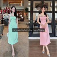 ราคา งานป้าย Rattana เดรสออกงาน เดรสยาวแขนกุดแต่งซีทรูไหล่ อกแต่งเพชร ทรงสวยเป๊ะผ่าหลังเรียบหรู (27383988710)