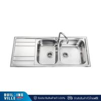 ราคา [ส่งฟรี!!] MEX อ่างล้างจาน 2 หลุม 1 ที่พัก สเตนเลสสตีล มาพร้อมก๊อกน้ำเย็น รุ่น BIX3-LB | BIX3-RB (16494521560)