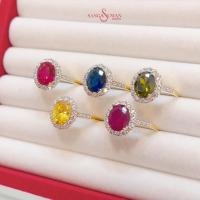 ราคา ส่งฟรี แหวนพลอยแท้ล้อมเพชรสวิส พลอยแท้ เรือนทองแท้ สง่าสุวรรณ ขายคืนได้ราคาดี มีใบรับประกันRCR097CZW (27738464829)