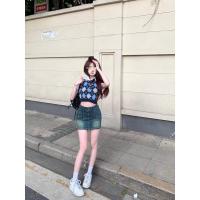 ราคา กระโปรงยีนส์สั้น ผ้ายืด สีสนิมแต่งกระเป๋าด้านหน้า มีซับใน (17994090269)