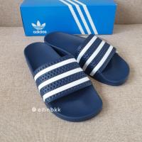 ราคา แท้ Made in Italy <size 43> Adidas ADILETTE slides/sandals รองเท้าแตะ อาดิดาส แบบสวม สีกรม สีดำ (6912705921)