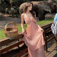 ราคา (ล้างสต๊อก Super Deal)กระโปรงชายหาดสไตล์เกาหลีสำหรับผู้หญิงชุดเดรสเซ็กซี่สำหรับวันหยุดพักผ่อนริมทะเลชุดเดรสสายเดี่ (24943725037)