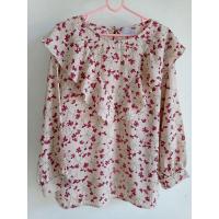 ราคา *รหัสส080เสื้อ รอบอก 44นิ้ว ผ้าหางกระรอกสีครีม นวลละมุน ลายดอกไม้ (10086037713)