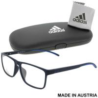 ราคา adidas แว่นตา รุ่น 6057 C-4 สีดำด้านโลโก้น้ำเงิน กรอบแว่นตา ขาสปริง วัสดุ พลาสติก พีซี เกรด เอ Eyeglass Made in Austria (6164427496)