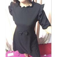 ราคา เดรสยาวคลุมเข่า สีดำ (117874139)