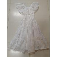 ราคา เดรสยาวลูกไม้ปาดไหล่สีขาวล้วน (5854520801)