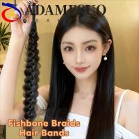 ราคา ADAMESUO ถักแถบคาดศีรษะวิกผม,สังเคราะห์ Headwear Fishbone Braids ผมวง,แฟชั่นแม่เหล็ก Handmade ยาว Retro Head Hoop สวมใส่ทุกวัน (49355553669)