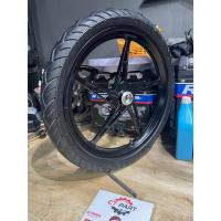 ราคา ล้อแม็คหน้า FINN/SPARK135/ SPARK NANO /YAMAHA ดิส 4 รู ขอบ 17 นิ้ว 5 ก้าน สีดำ พร้อมยางนอก+ใน ของแท้ มือสอง (45402787595)