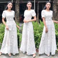 ราคา เดรสลูกไม้สีขาว ชุดไปวัดทำบุญ งานแต่ง งานหมั้น ไซส์ s ป้าย One&One(วันแอนด์วัน) (25100744398)