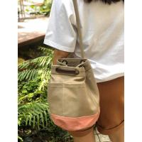 ราคา Mini Khaki/pink Canvas Bucket Bag with strap /กระเป๋าผ้าแคนวาสทรงขนมจีบ สะพาย หรือ ถือ ก็ได้ underlinebags (7020285241)