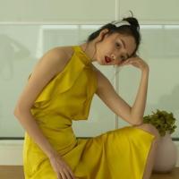 ราคา Fperfectbrand valentino satin dress - yellow size S (5517833978)