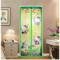 ราคา ม่านประตูแม่เหล็กกันยุงกันแมลง ลายคิตตี้ สีเขียว (4670257912)