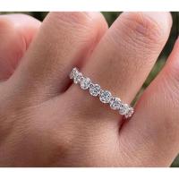 ราคา แหวนเพชรแถว 3.2 tcw Emerald Lab Diamond Eternity Ring - White Gold 14K ทองคำขาว 14K (26703047097)